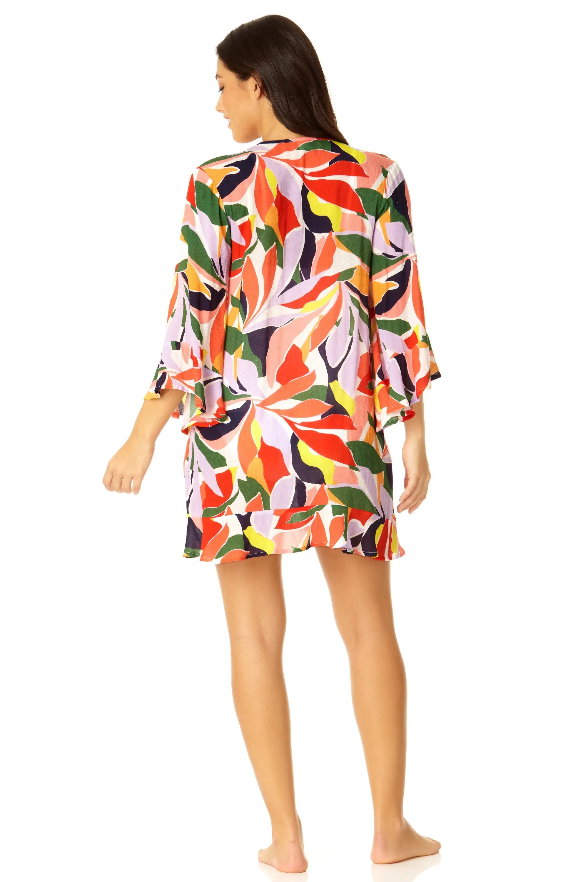 Anne Cole - Women's Flounce V Neck Tunic Swimsuit Cover Up