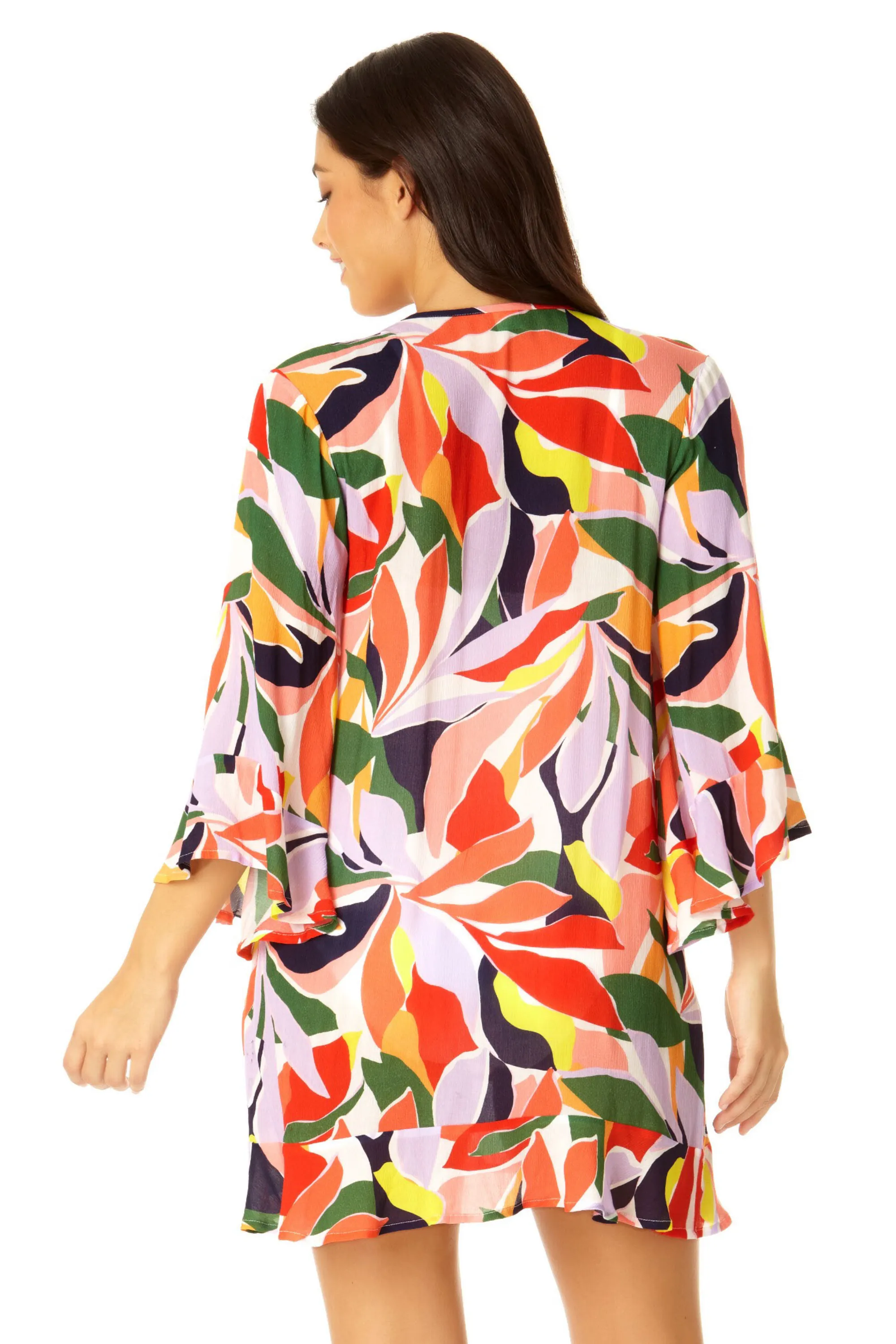 Anne Cole - Women's Flounce V Neck Tunic Swimsuit Cover Up