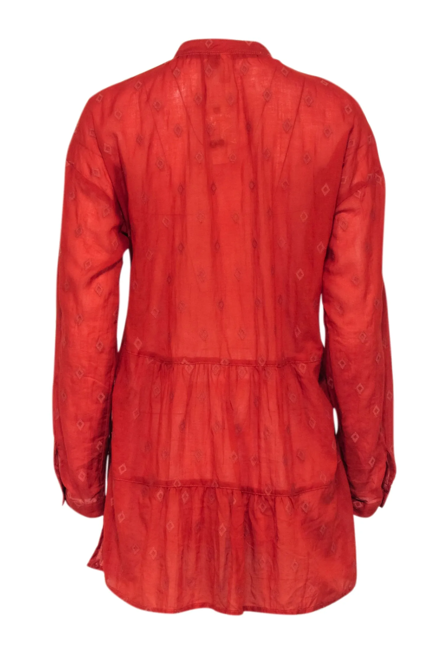 Anthropologie x Pilcro - Orange Cotton Embroidered Tunic Sz S