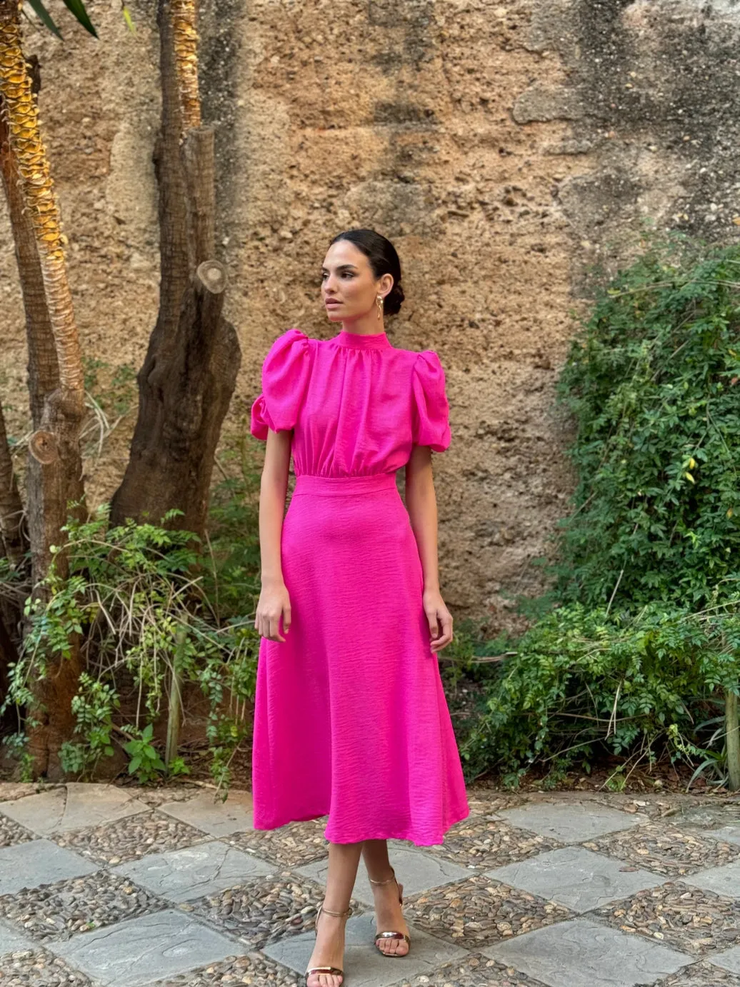 April Puff Sleeve Midi