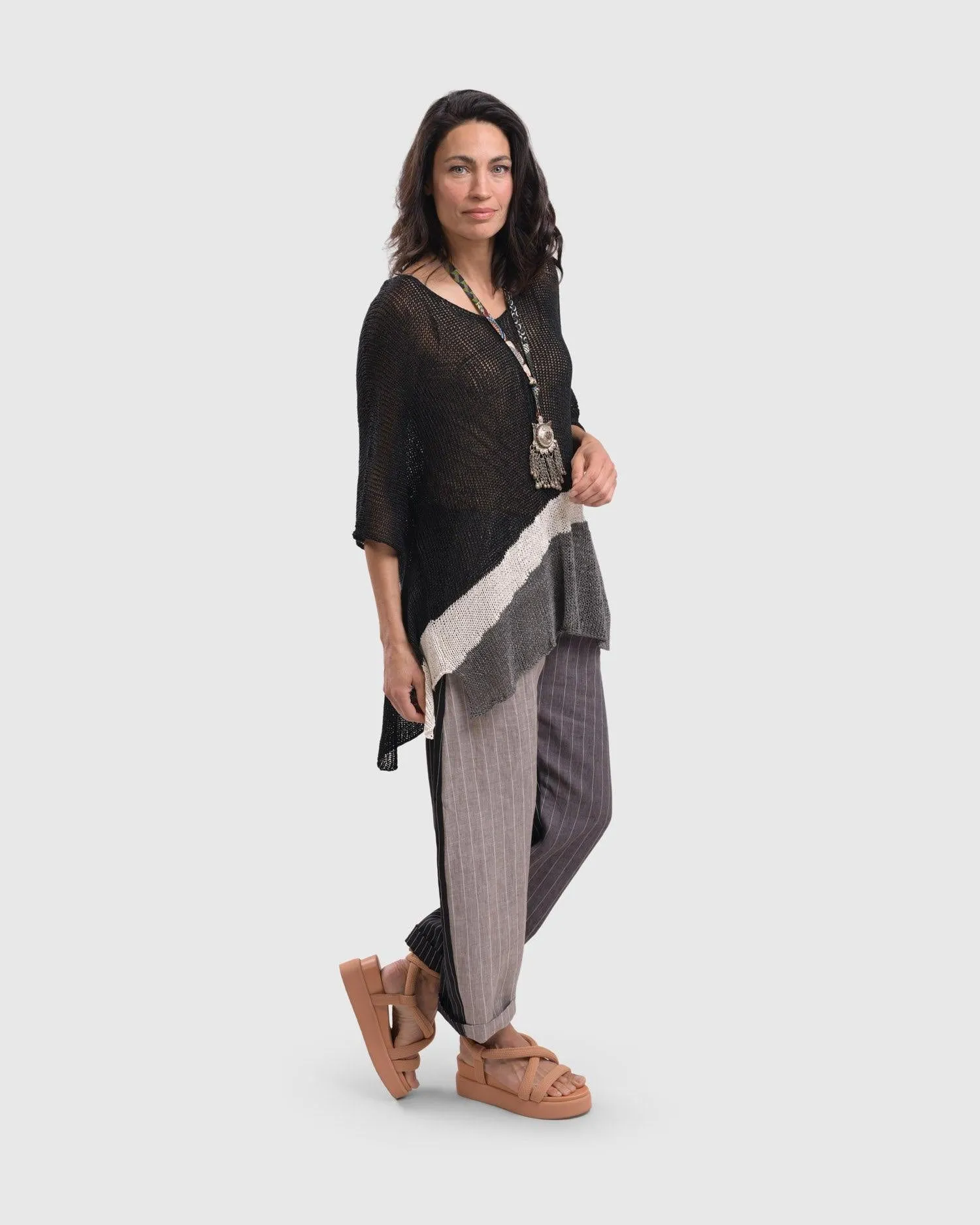 Arc Tunic Sweater, Black