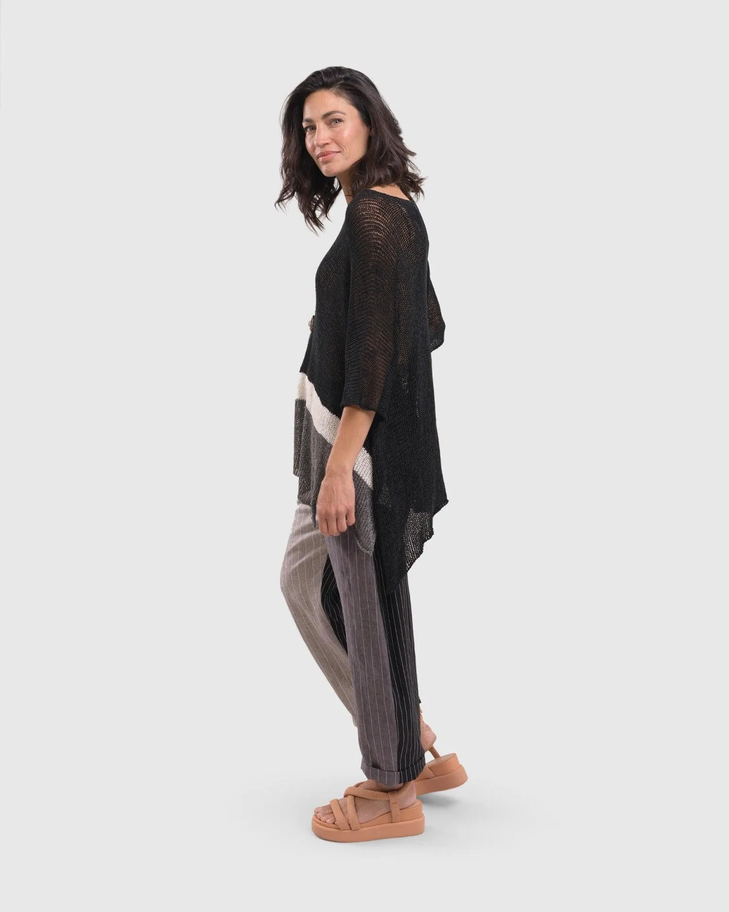 Arc Tunic Sweater, Black
