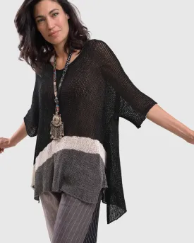 Arc Tunic Sweater, Black