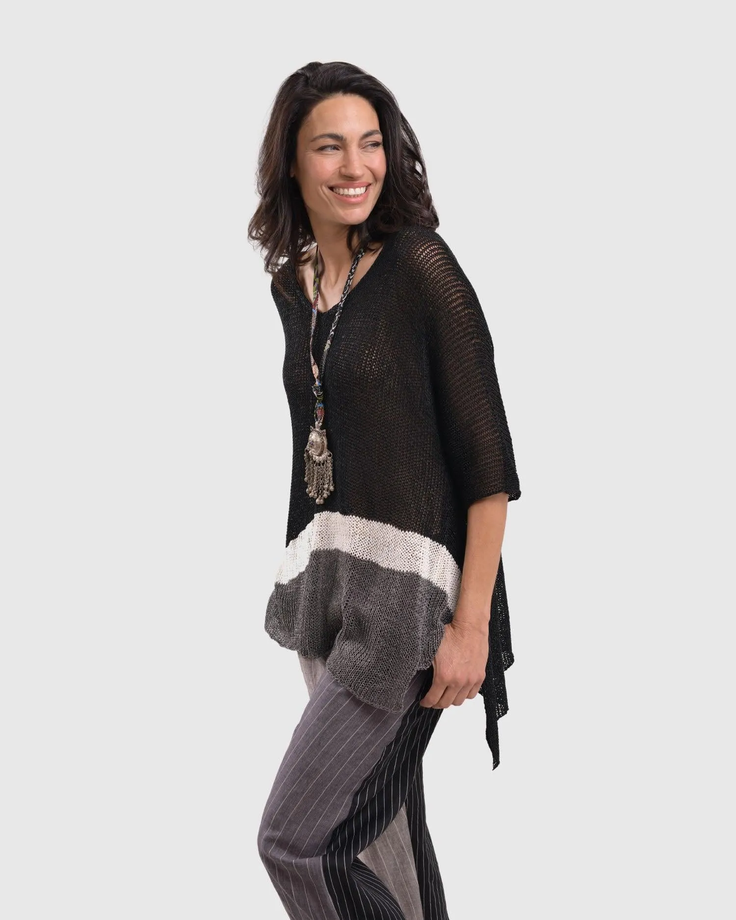 Arc Tunic Sweater, Black