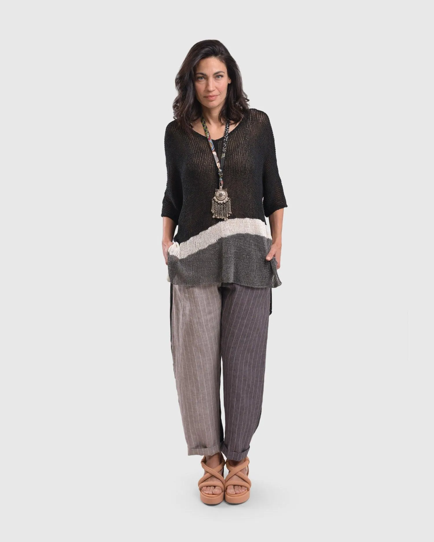 Arc Tunic Sweater, Black