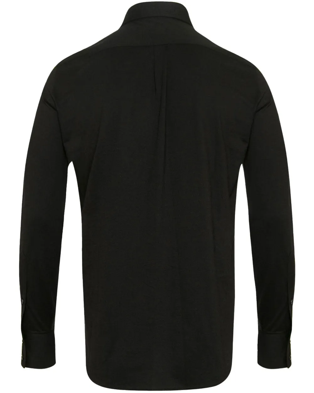 Black Chambray Basic Fit Jersey Shirt