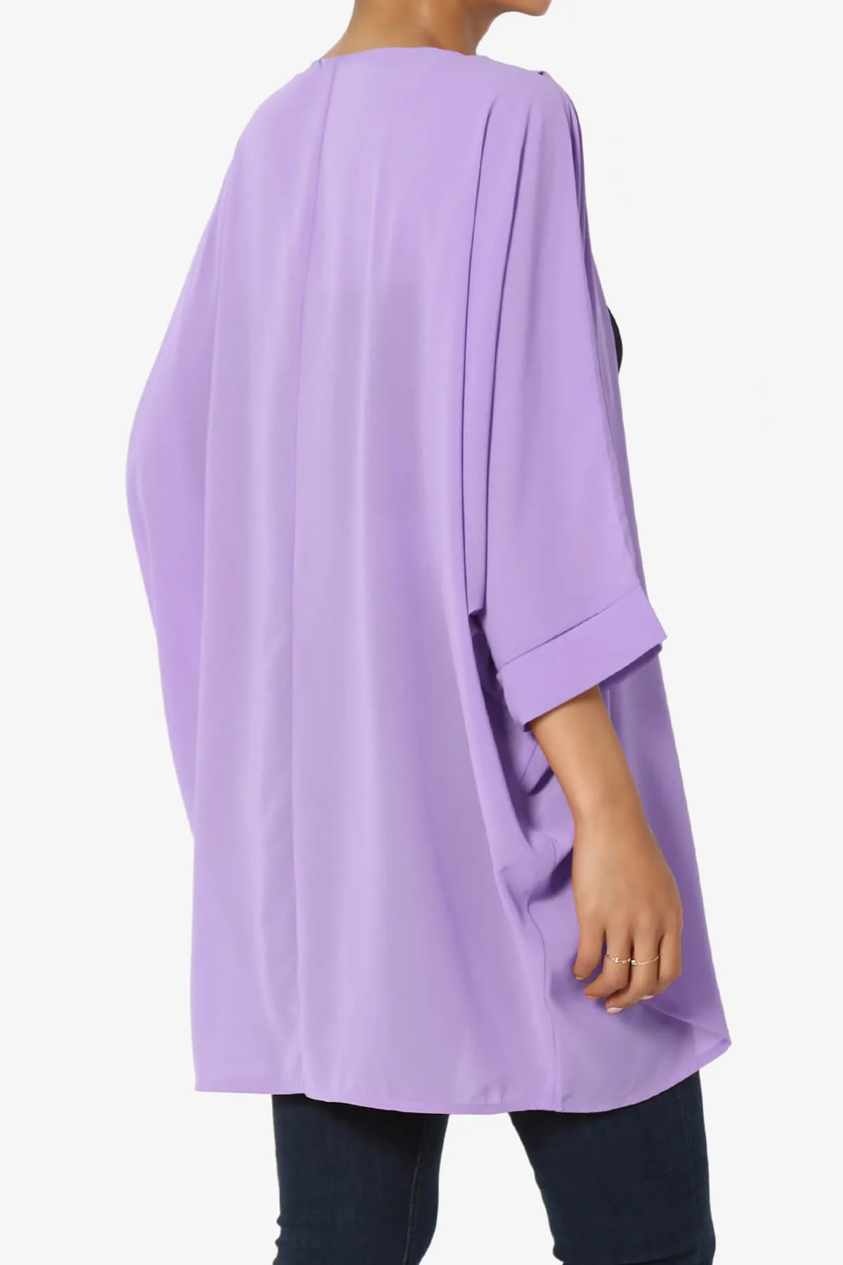 Blivia Pleated Kimono Chiffon Cardigan PLUS