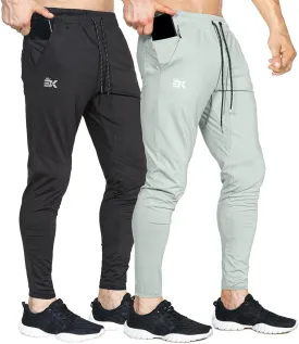 BROKIG Mens Lightweight Gym Jogger Pants,Men's Workout Sweatpants with Zip Pocket