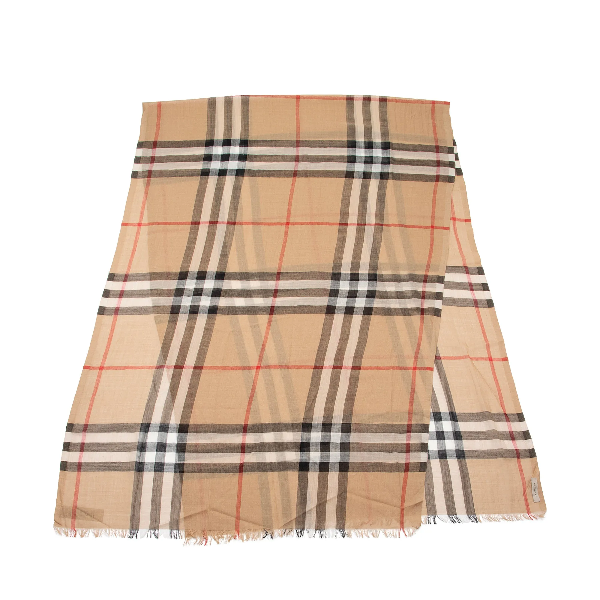 Burberry Wool Silk Lightweight Giant Check Scarf (SHF-LJ1uqZ)