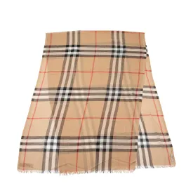 Burberry Wool Silk Lightweight Giant Check Scarf (SHF-LJ1uqZ)