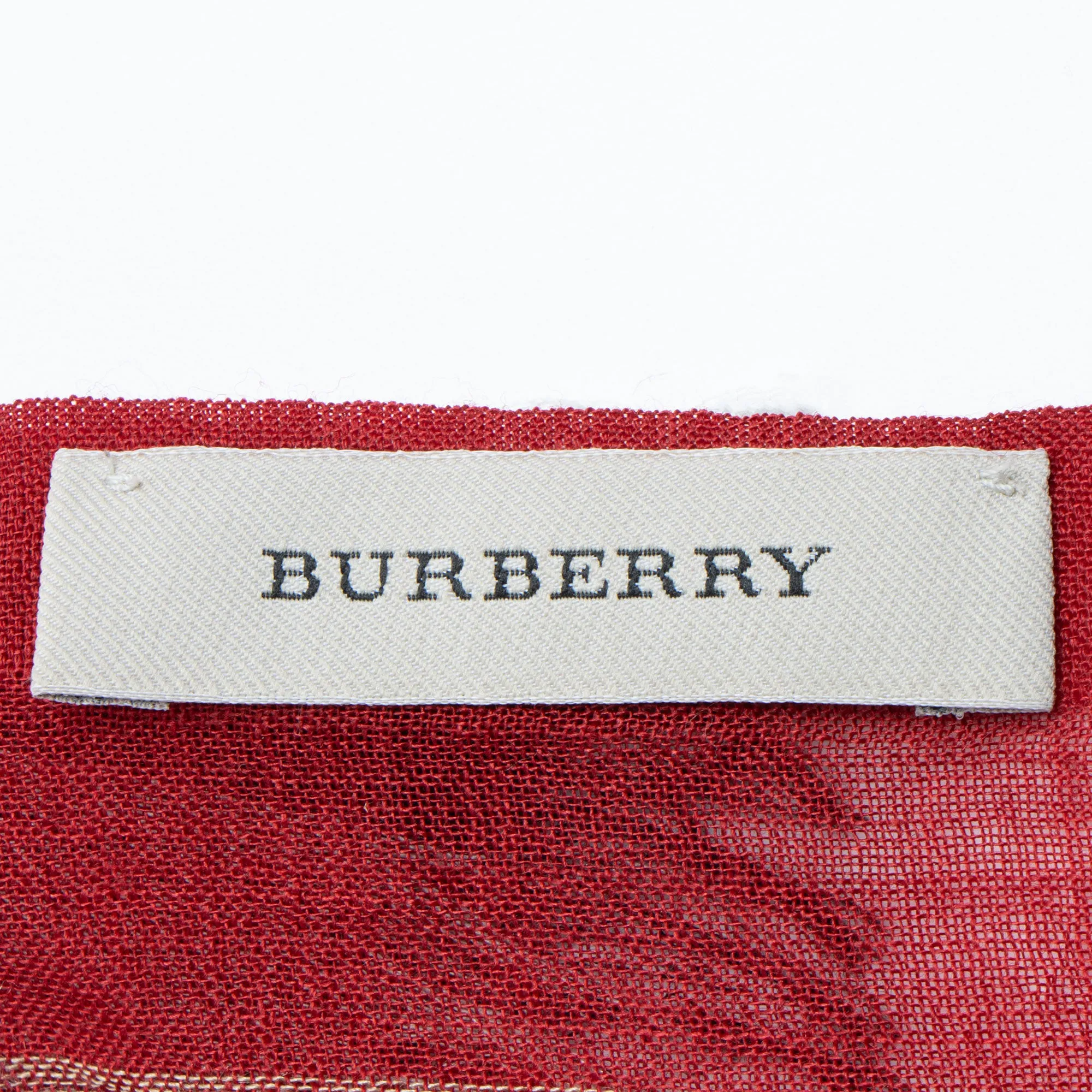 Burberry Wool Silk Lightweight Giant Check Scarf
