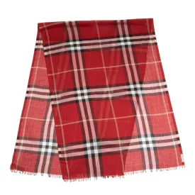 Burberry Wool Silk Lightweight Giant Check Scarf