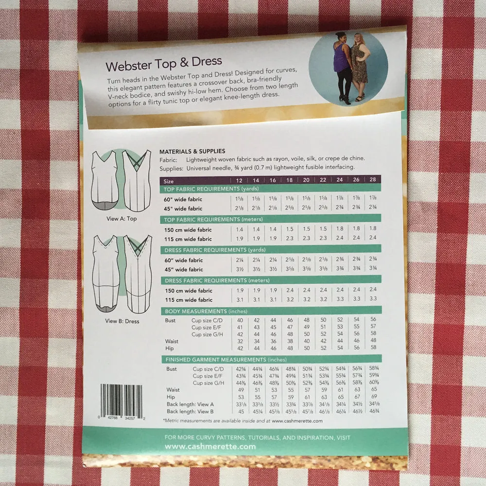 Cashmerette Webster Top and Dress, Curvy Sewing Pattern
