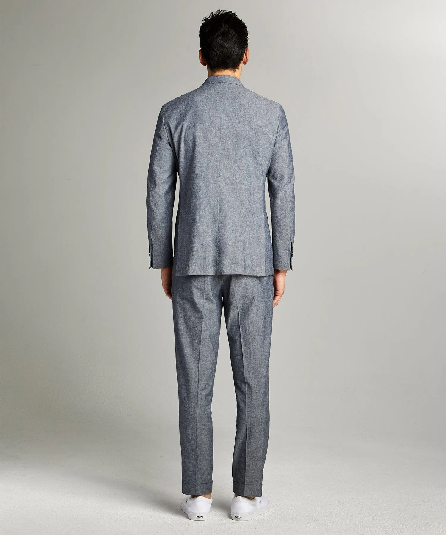 Chambray Traveler Suit in Indigo