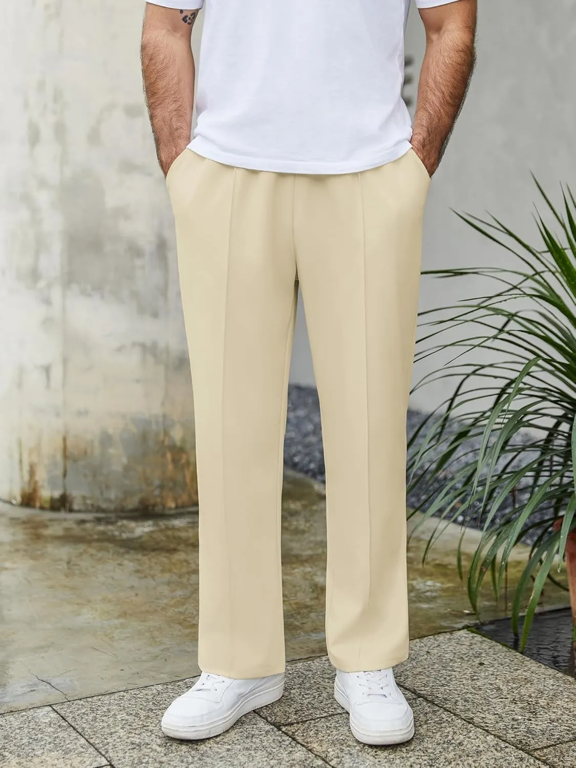 COOFANDY Men's Knit Sweatpants Lightweight Open Bottom Casual Pants Drawstring Jogger Yoga Pants with Pockets