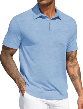 COOFANDY Mens Polo Shirts Short Sleeve Casual Golf Shirt Basic Solid Color Collared T-Shirt Stylish Summer Polo T Shirt