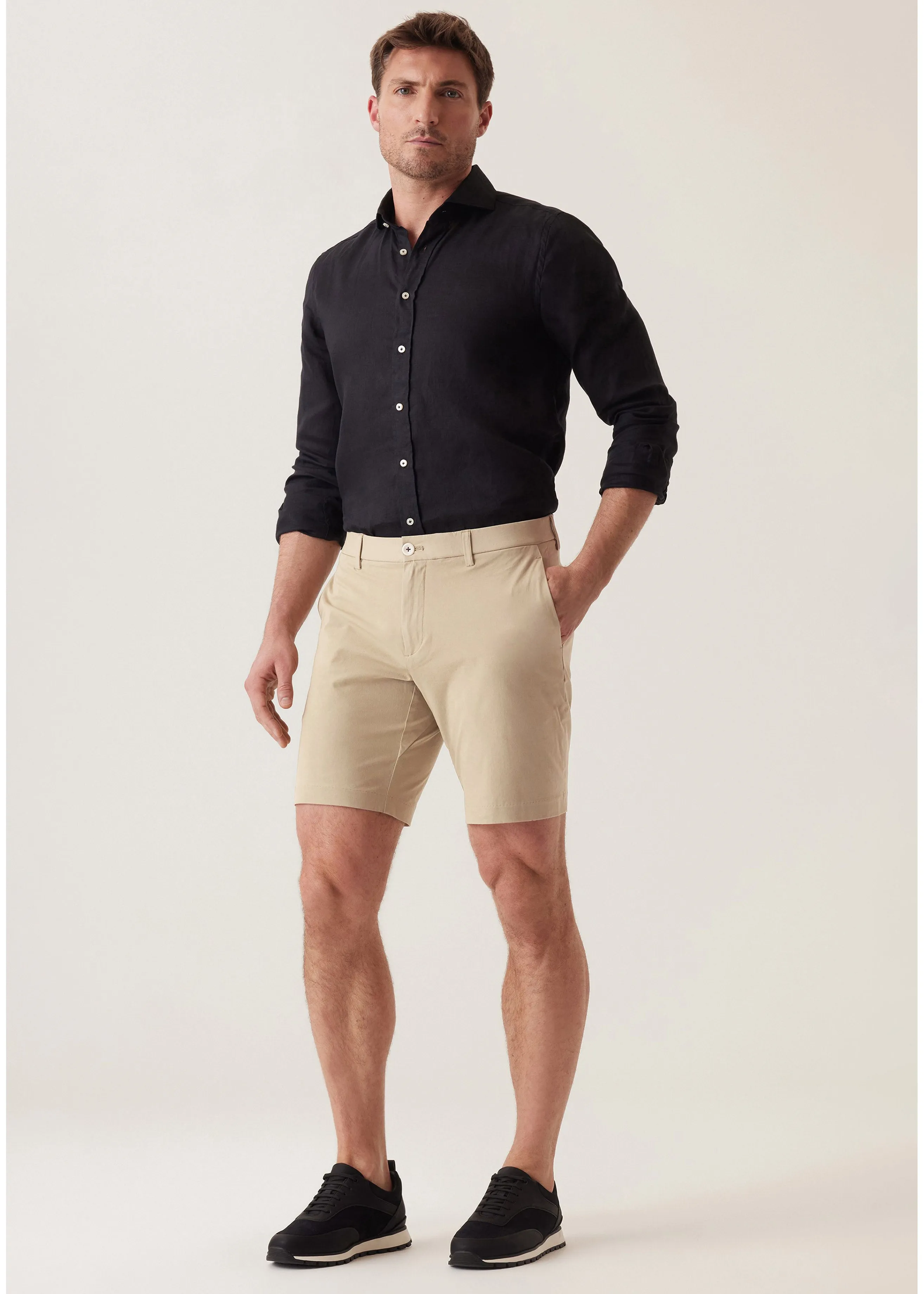Deke Galaxy Bermuda in Ultra 4X Stretch Twill | Khaki