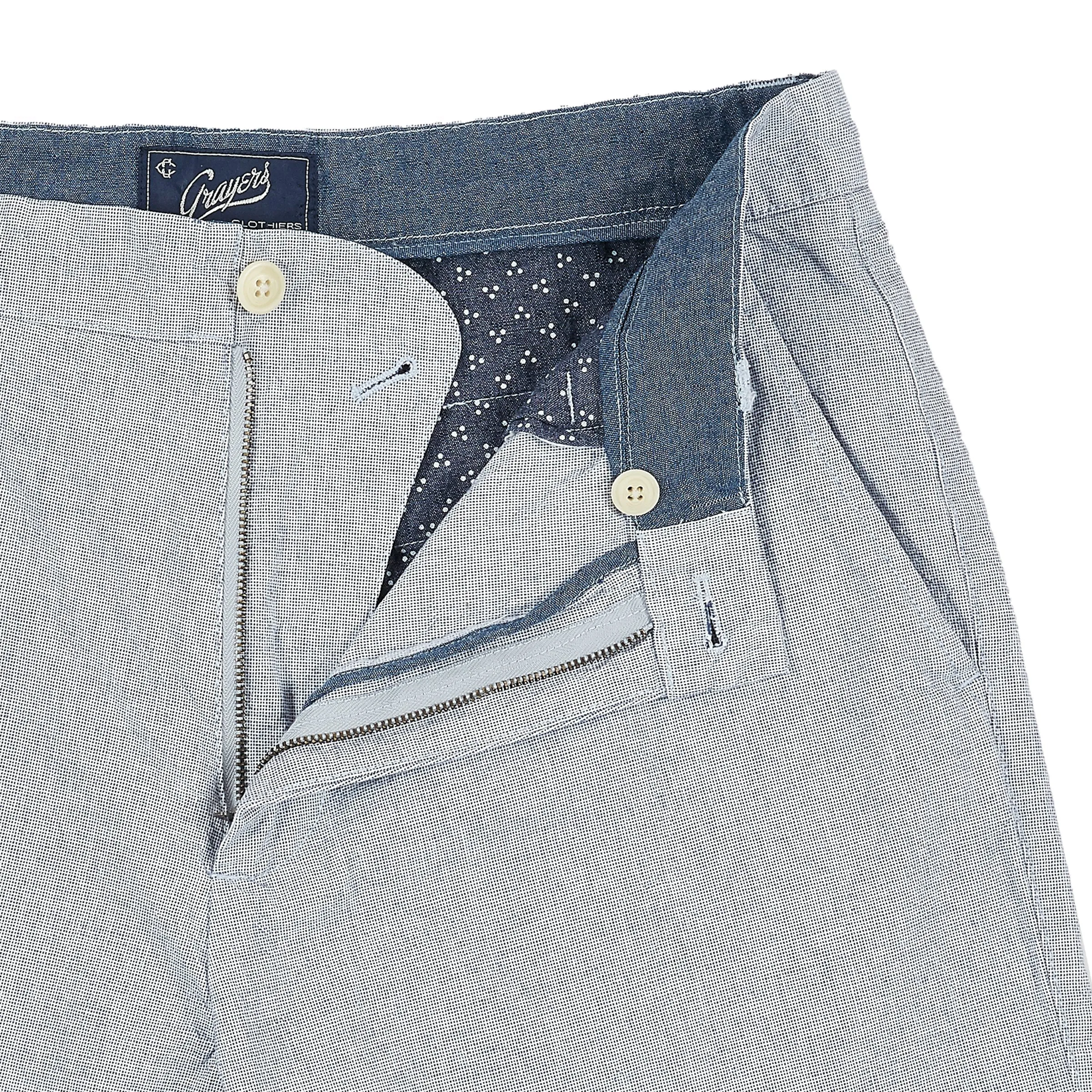 Eastvale Yarn Dyed Canvas Shorts - Blue