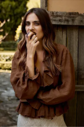 Estilo Emporio Tome Blouse - Tobacco