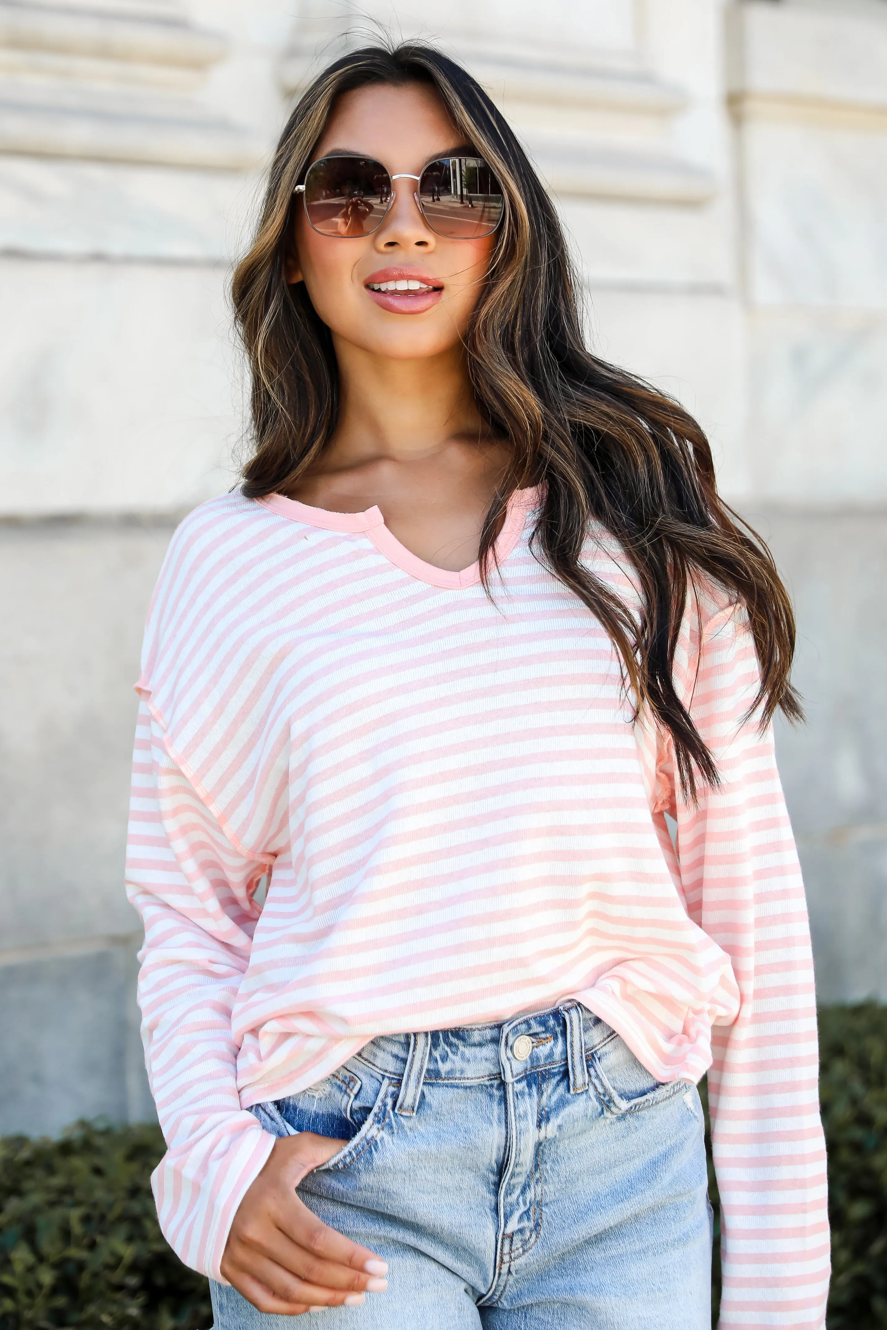 FINAL SALE - Everleigh Pink Striped Top