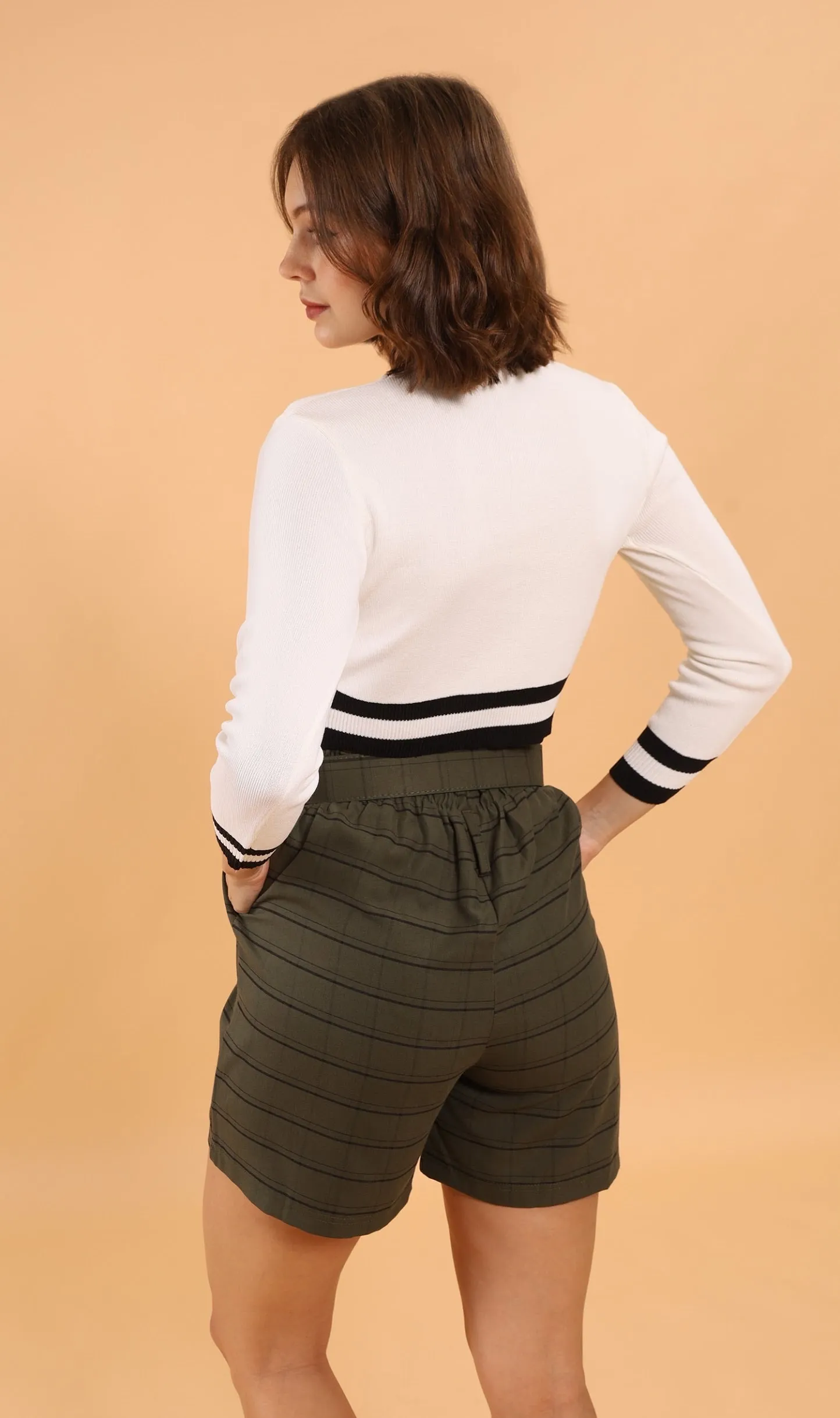 FRANKIE Belted Bermuda Shorts (Army Green)