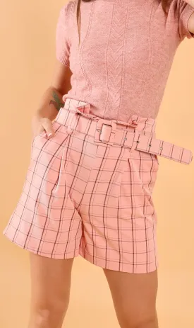 FRANKIE Belted Bermuda Shorts (Pink)