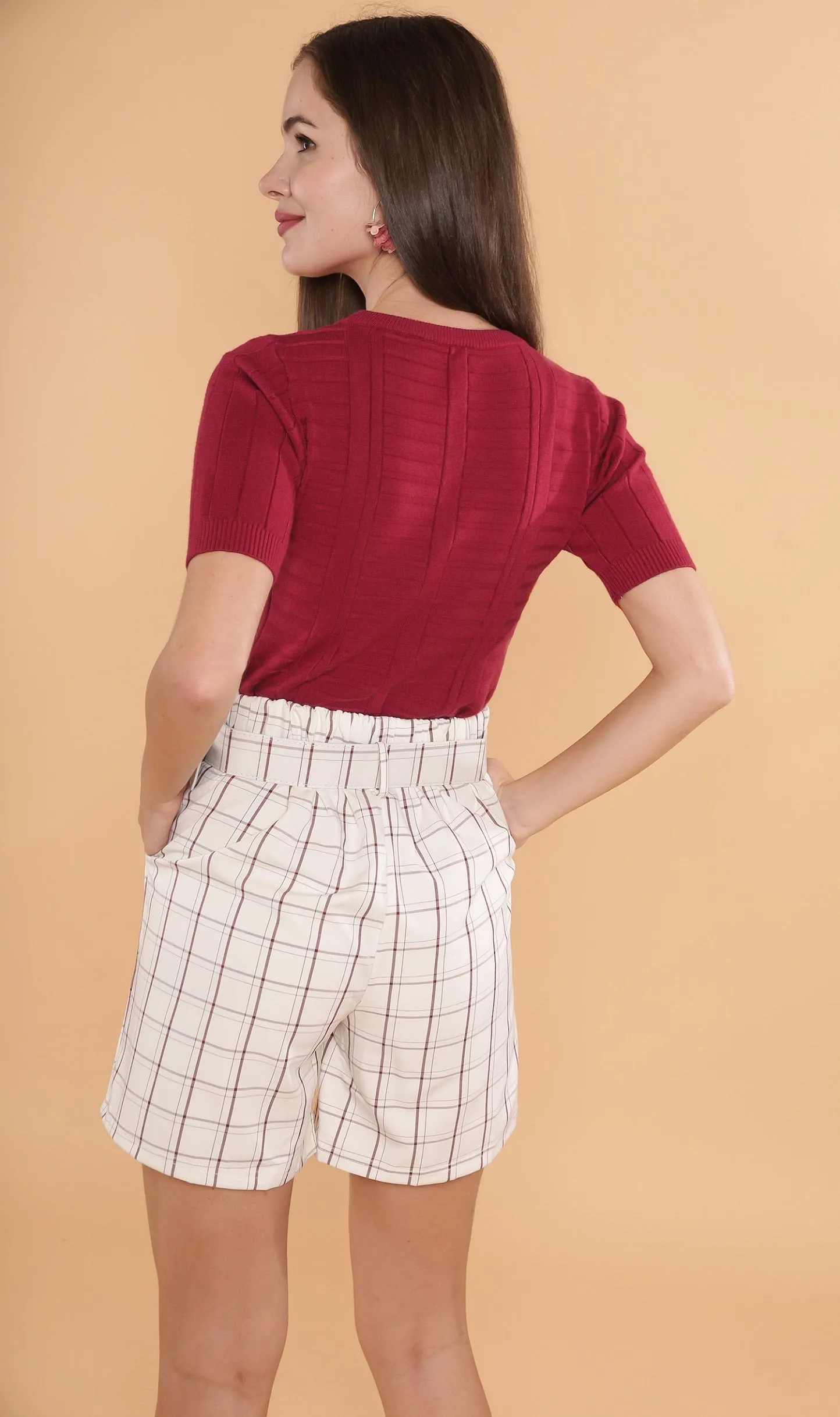 FRANKIE Belted Bermuda Shorts (White)
