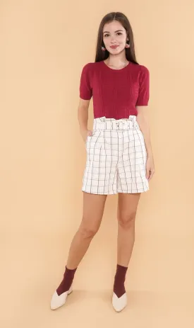 FRANKIE Belted Bermuda Shorts (White)