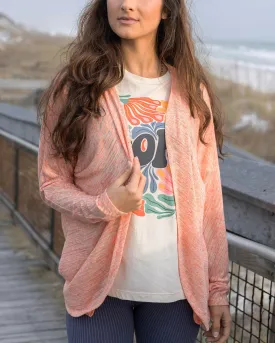 Grace and Lace Airy Cocoon Slub Cardi - Dreamsicle