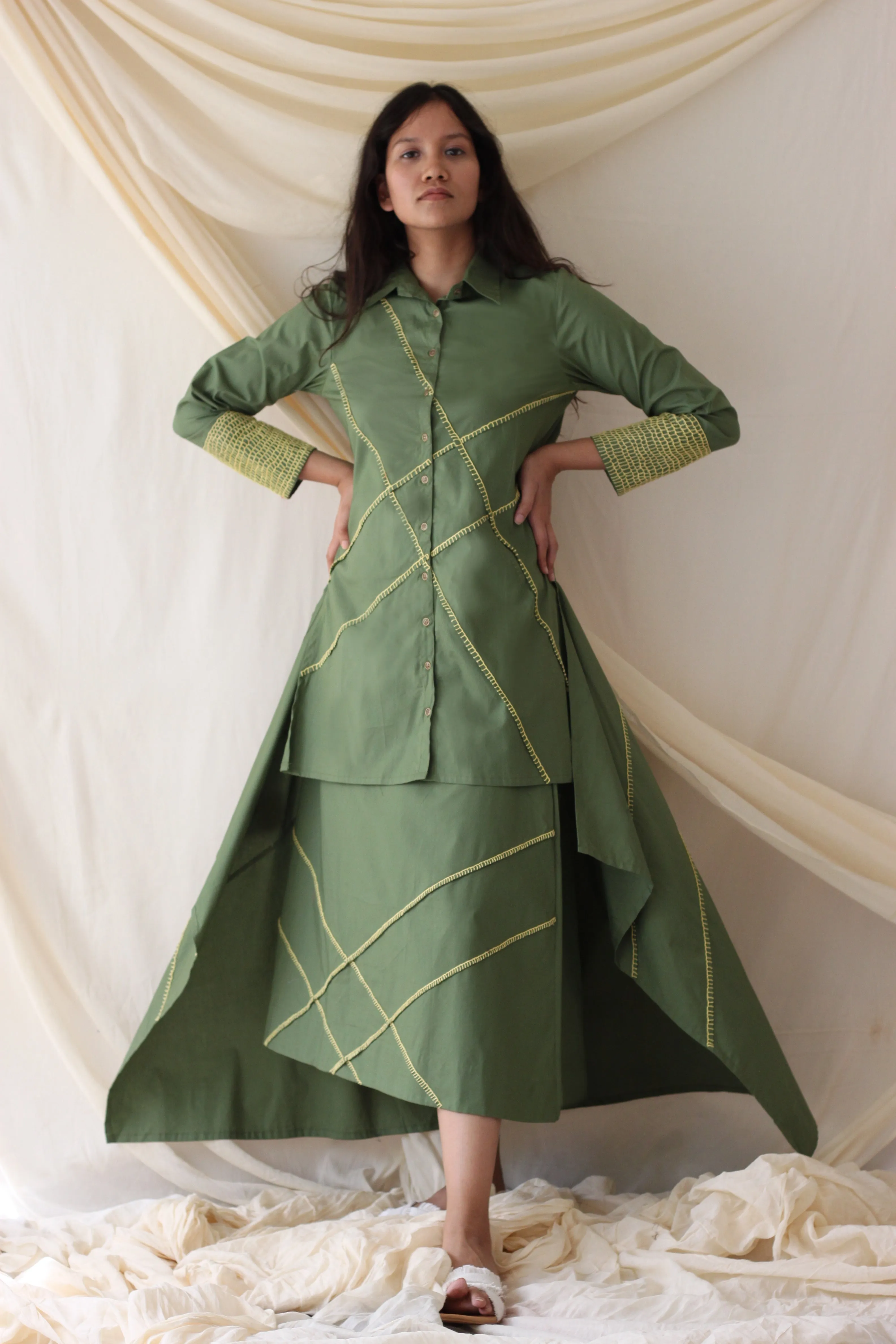 Green Embroidered Shirt
