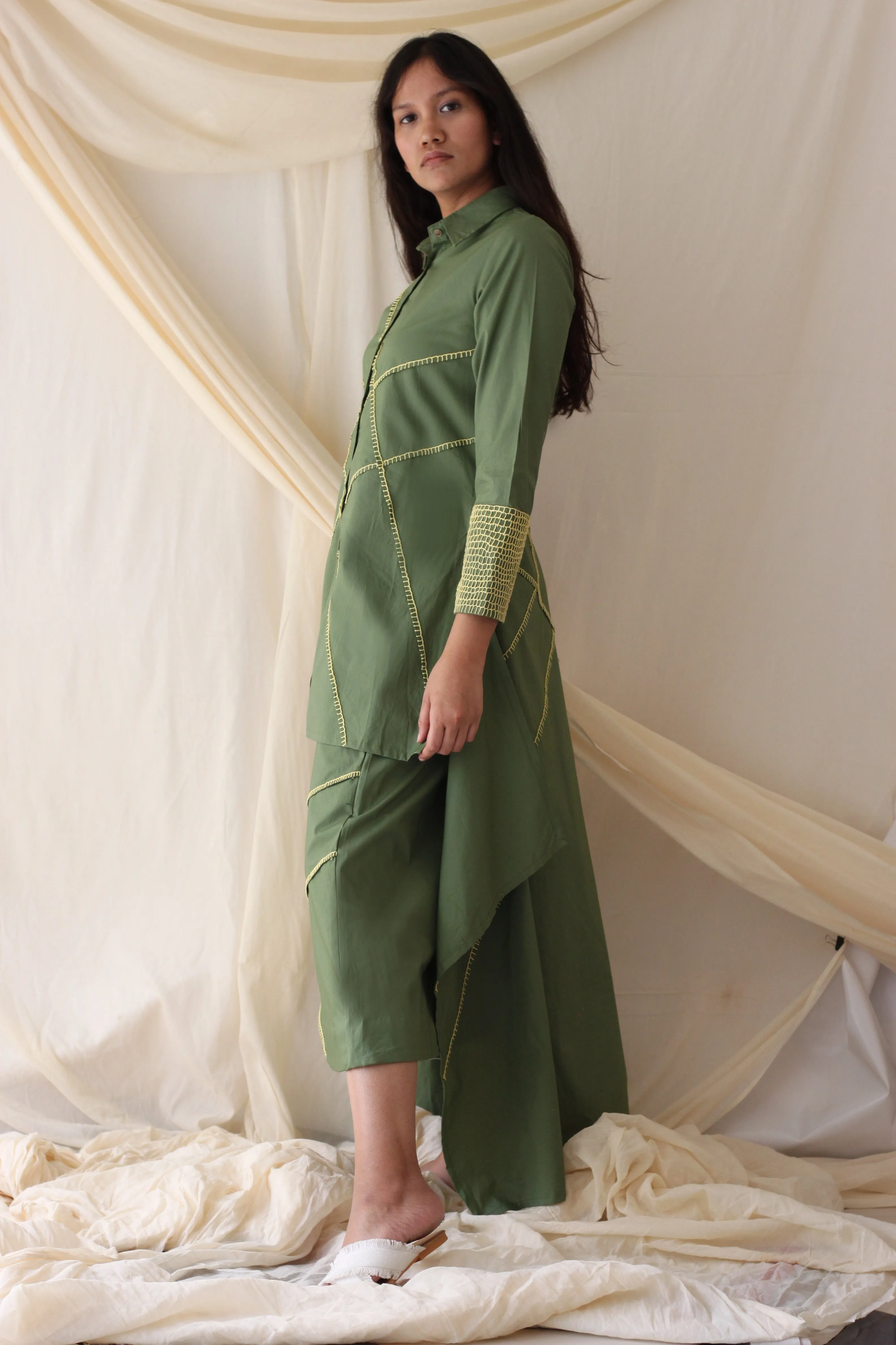 Green Embroidered Shirt