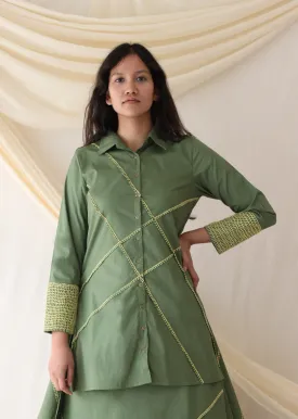 Green Embroidered Shirt
