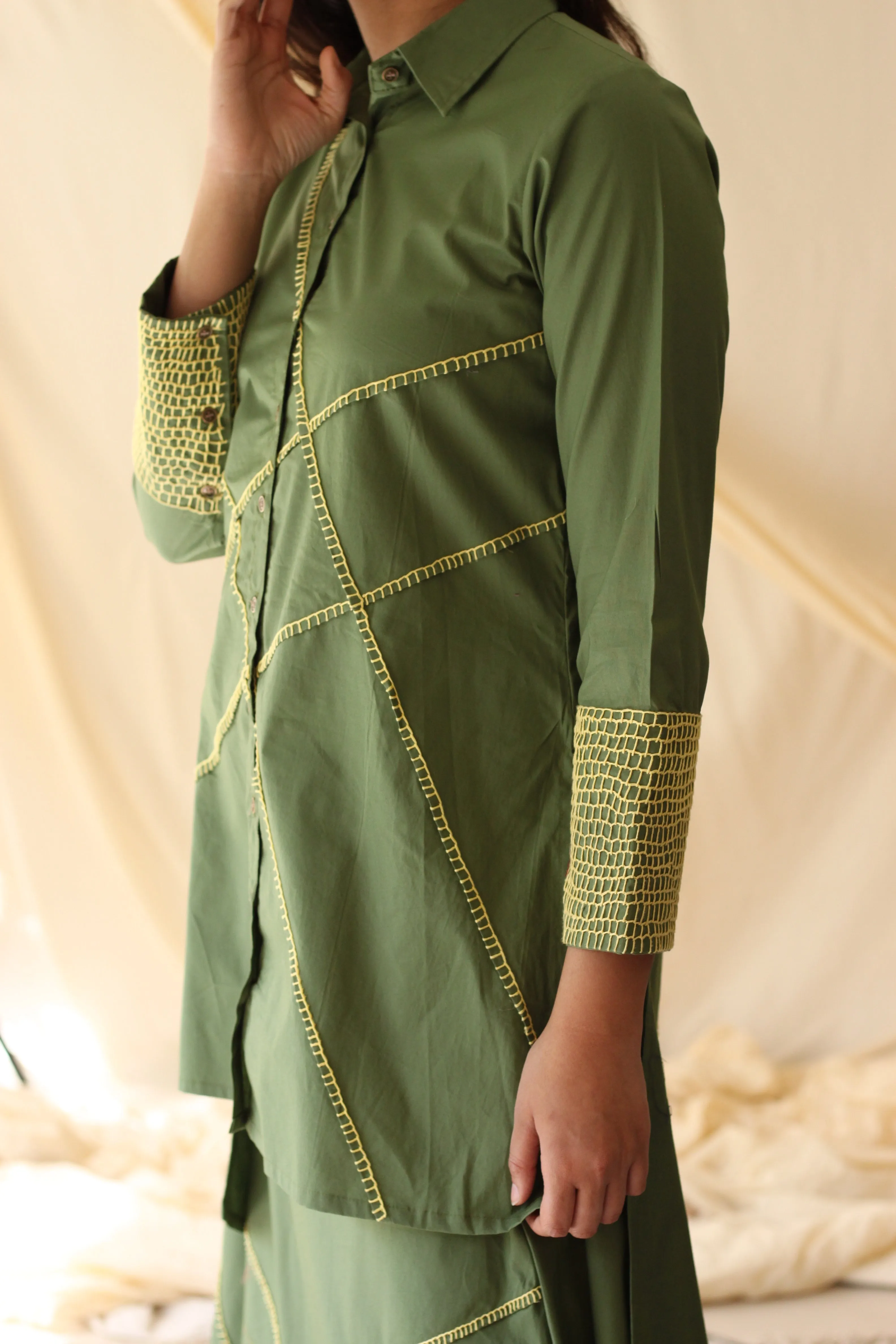 Green Embroidered Shirt