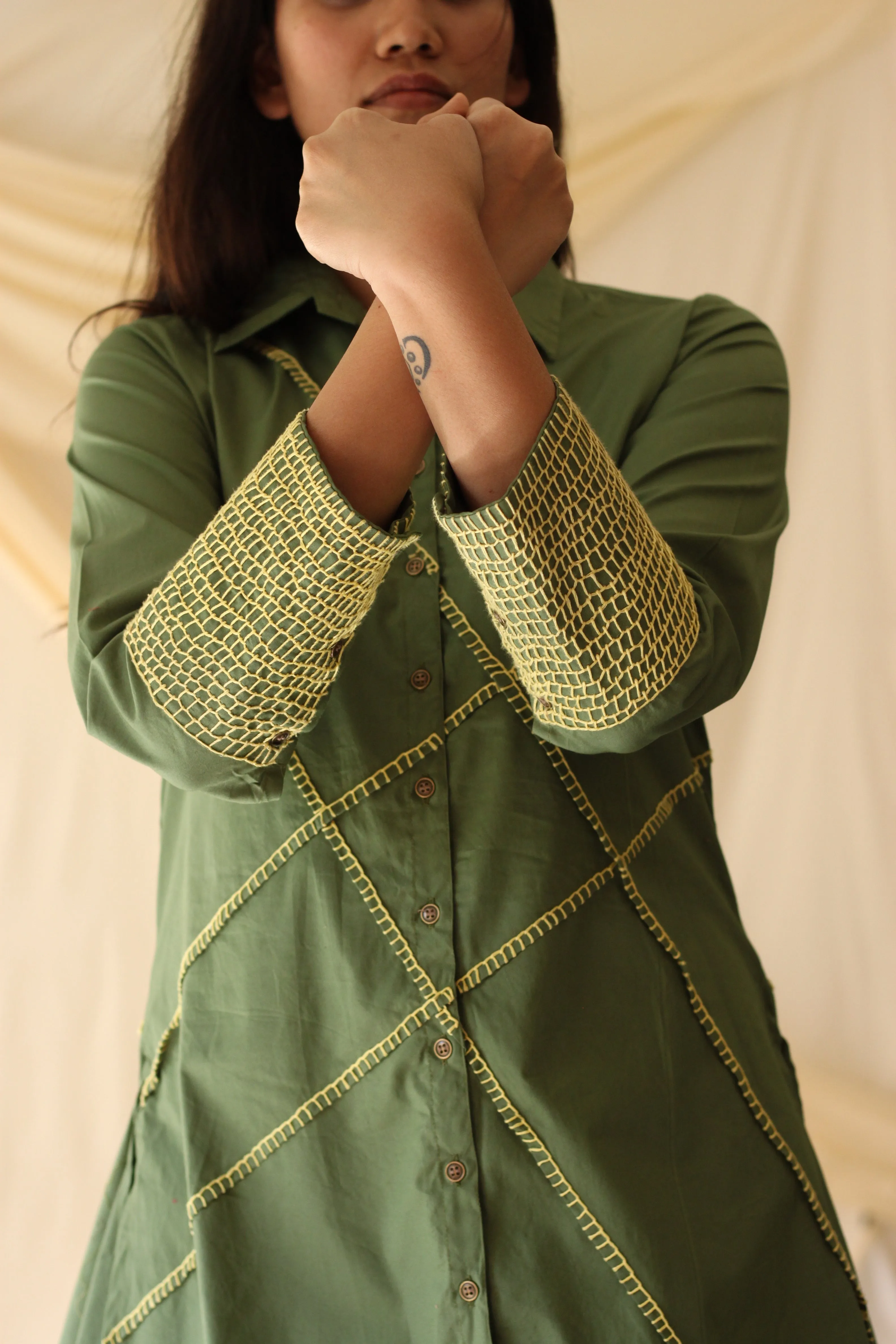 Green Embroidered Shirt