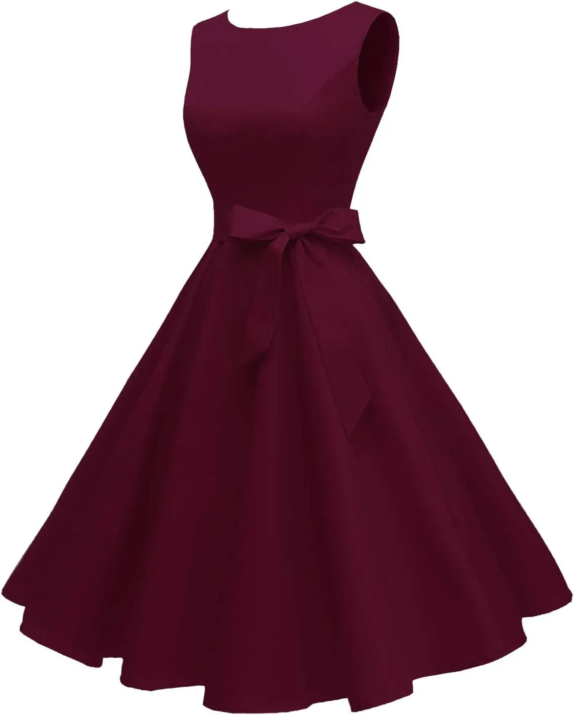 Hanpceirs Women's Boatneck Sleeveless Swing Vintage 1950s Cocktail Dress New