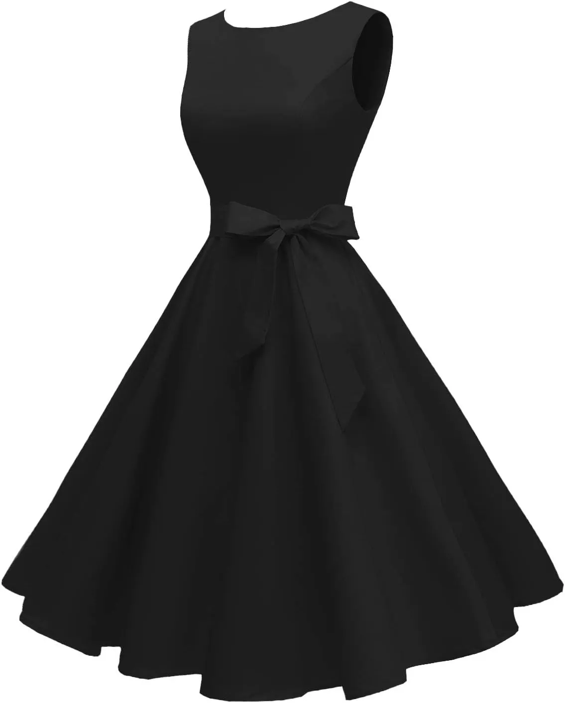 Hanpceirs Women's Boatneck Sleeveless Swing Vintage 1950s Cocktail Dress New