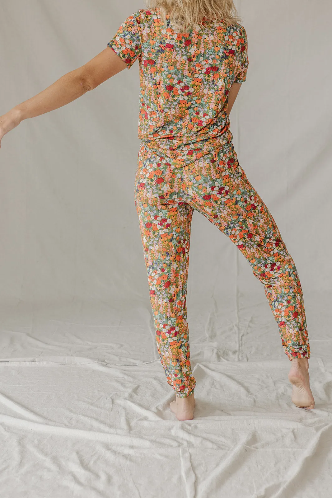 HENLEY PANTS SET SHORT SLEEVE | Disty Watercolor Floral