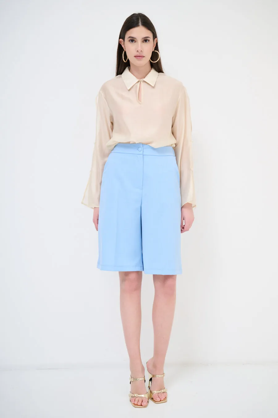 High-waisted tailored bermuda shorts wholesale