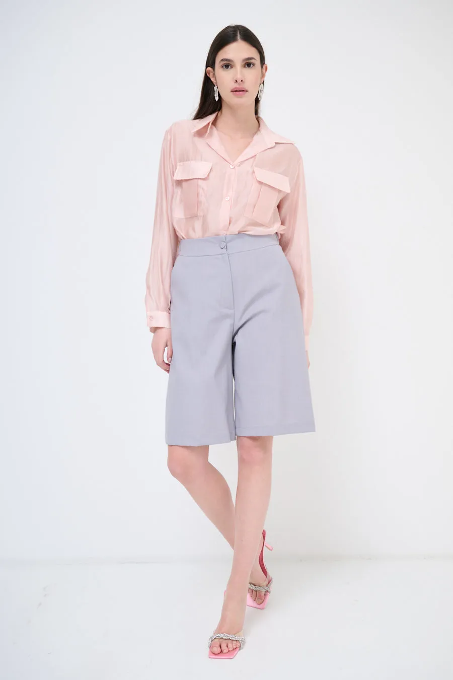 High-waisted tailored bermuda shorts wholesale
