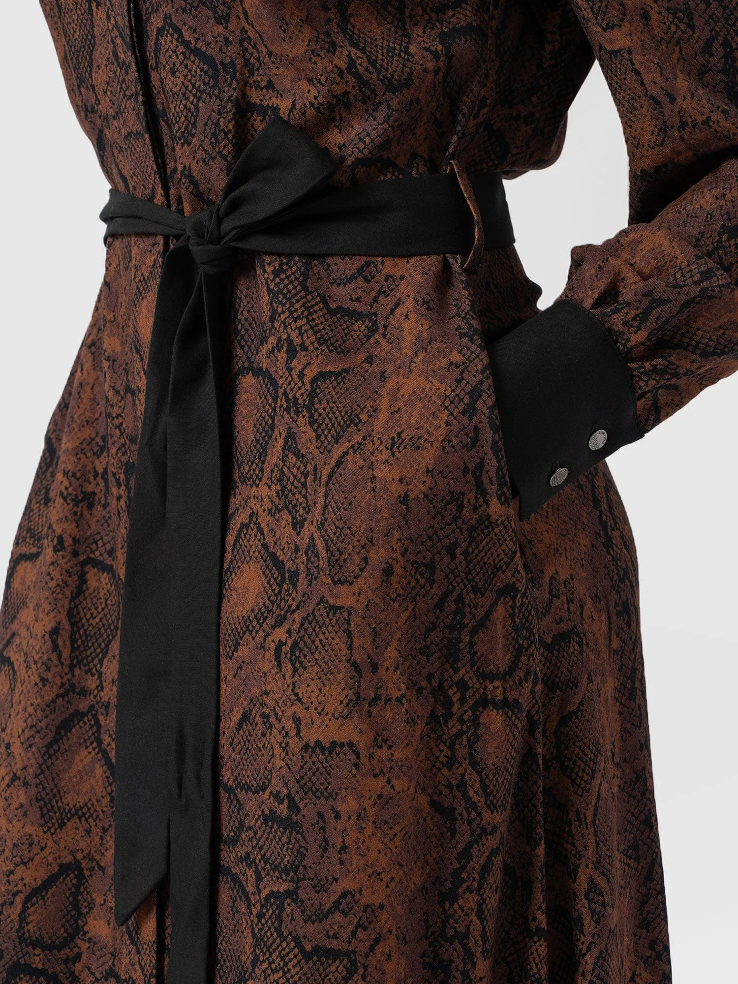 Jacqueline Shirt Dress - Brown Snake