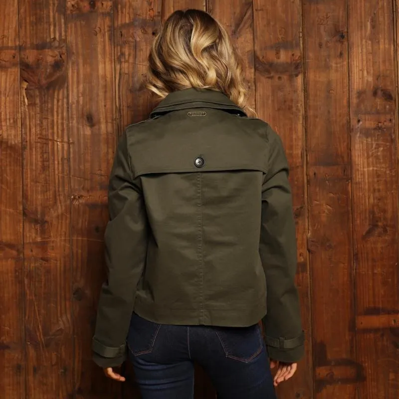 Kingsley Simons Town Cropped Trench Jacket - Fatigue