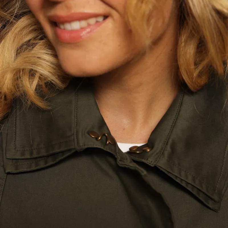 Kingsley Simons Town Cropped Trench Jacket - Fatigue