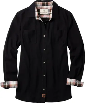 Legendary Whitetails Womens Cottage Escape Flannel Long Sleeve Plaid and Solid Color Clothes, Fitted Button Down