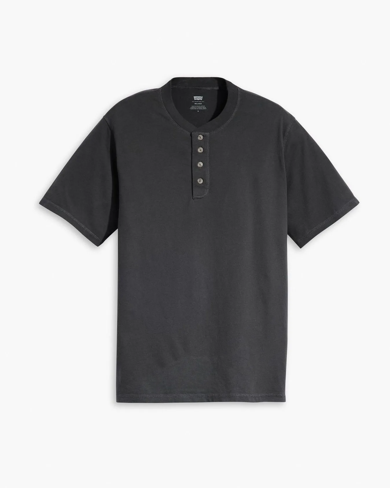 Levi's® S/S 4 Button Henley - Black Oyster