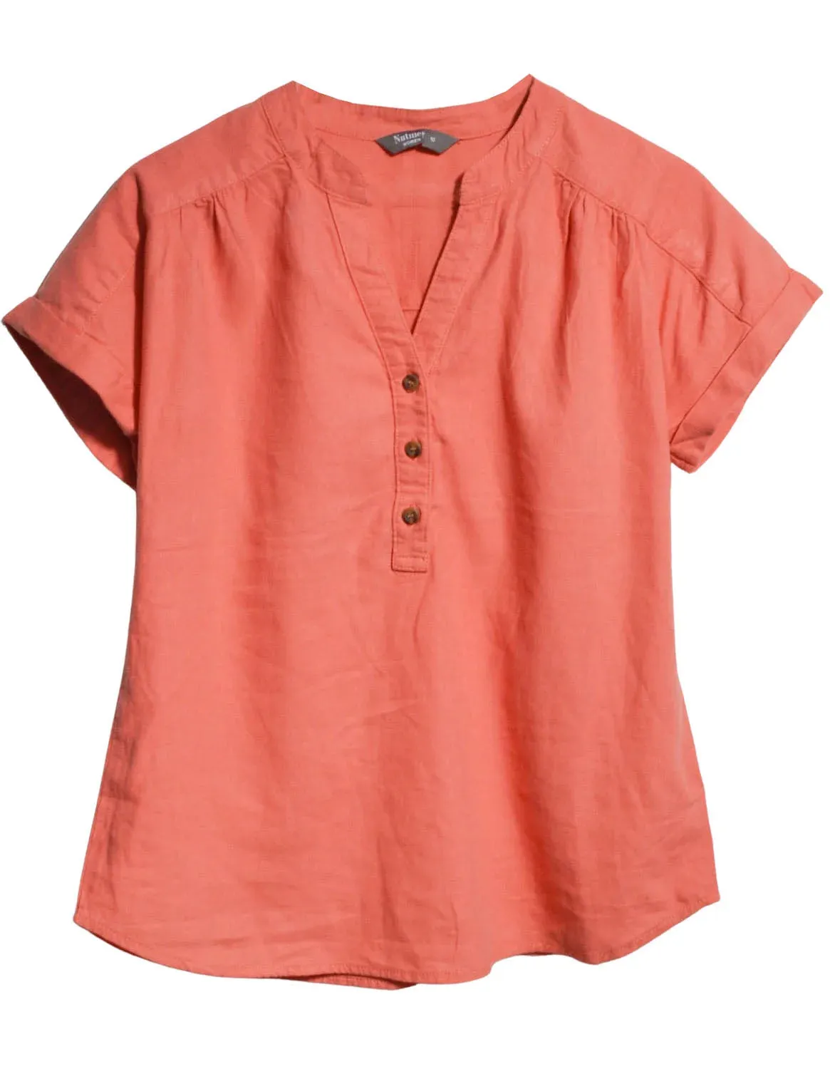 Linen Blend Short Sleeve Top
