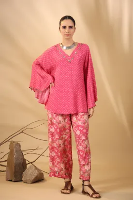 Malhari Pink Muslin Riddhi Co-Ord Set