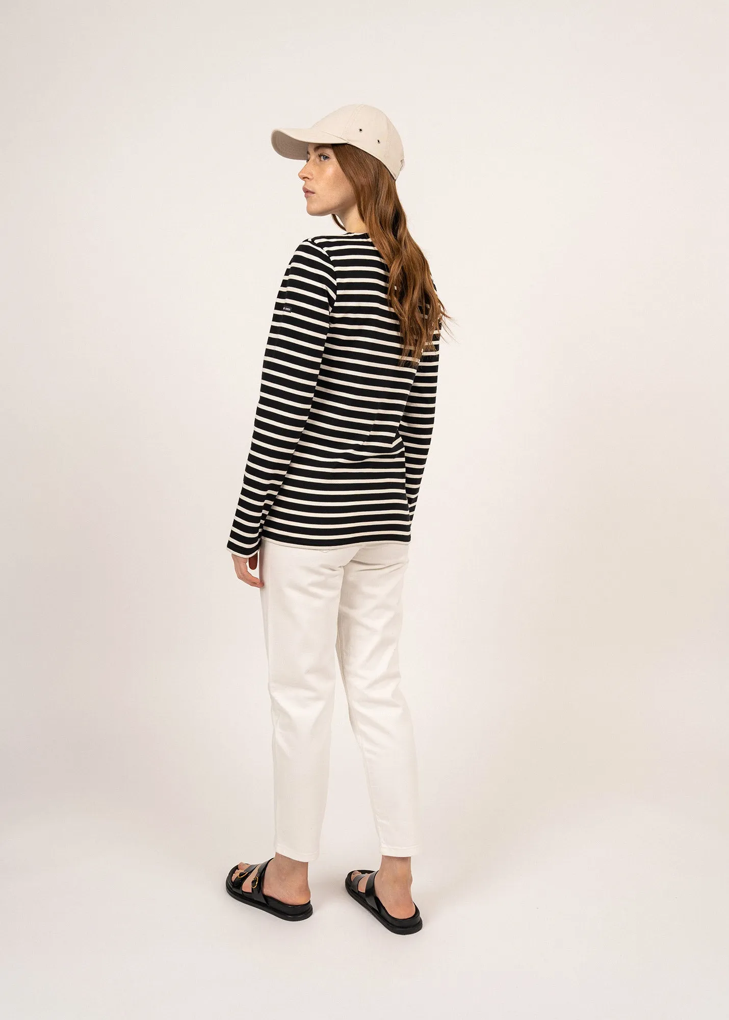 MINQUIERS MODERN - Authentic Breton Stripe Shirt | Soft Cotton | Men Fit (BLACK / ECRU)