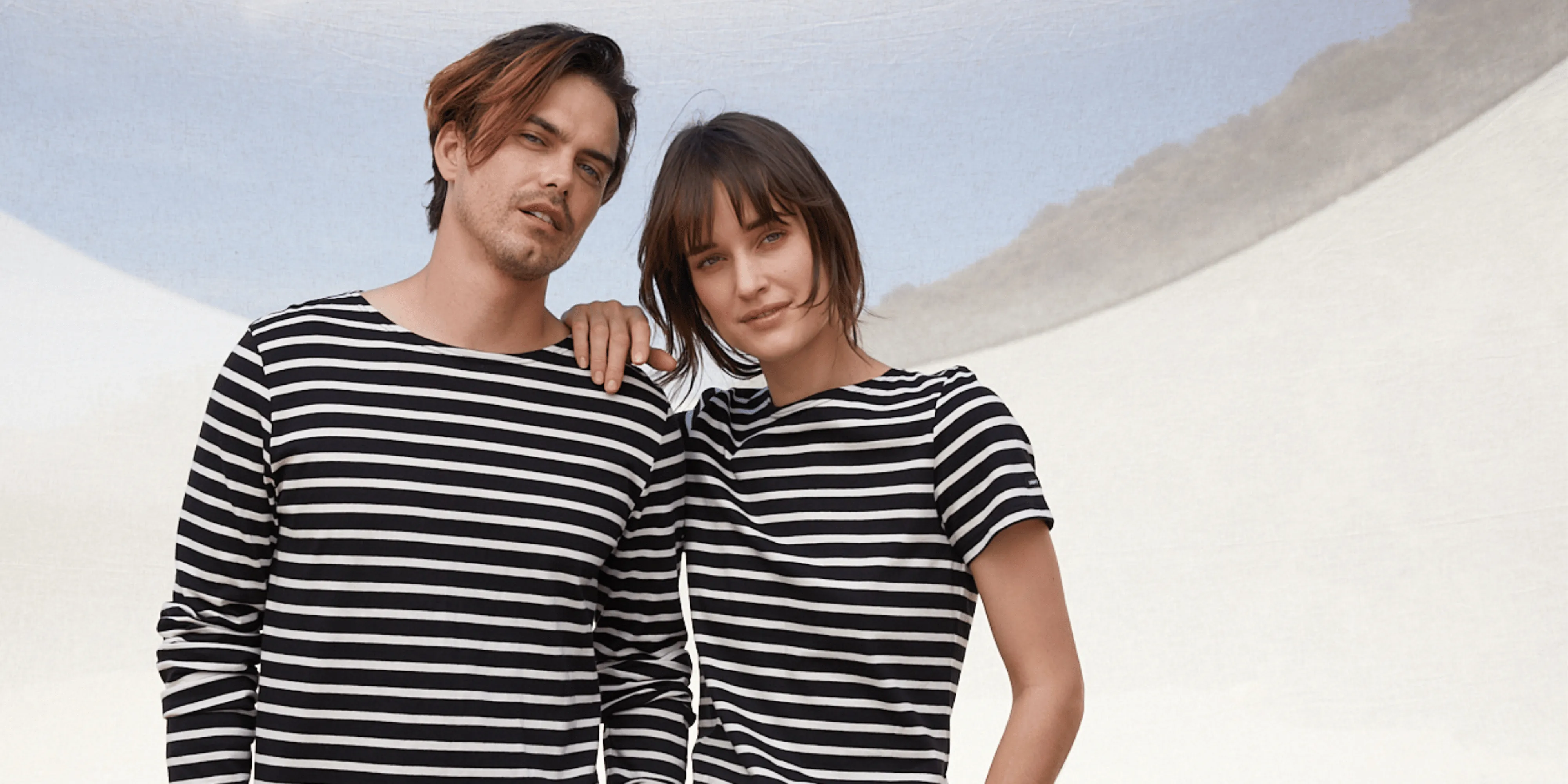 MINQUIERS MODERN - Authentic Breton Stripe Shirt | Soft Cotton | Men Fit (BLACK / ECRU)