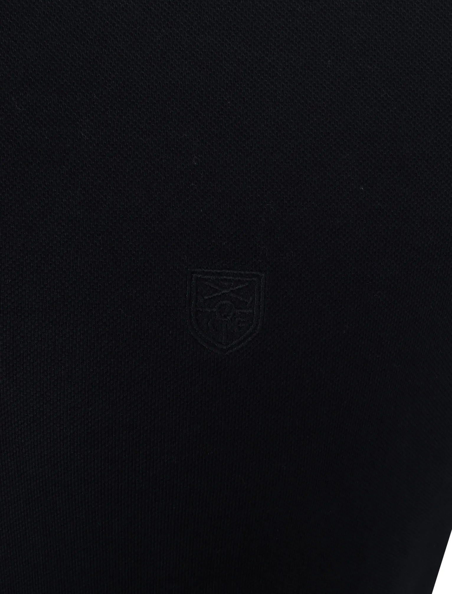 Norland Cotton Pique Polo Shirt with Chambray Collar in Sky Captain Navy - Kensington Eastside