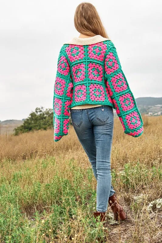 Open Crochet Cardigan